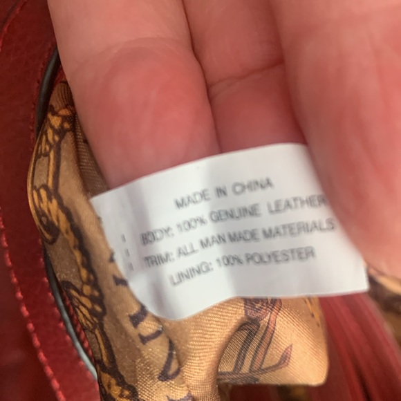 NWOT Tignanello red genuine leather hobo lab - Picture 5 of 8